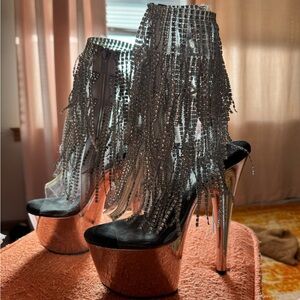 Chrome Fringe Platform Pleasers